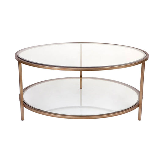 Cocktail Glass Round Coffee Table - Antique Gold Coffee Table Cafe Lighting & Living   