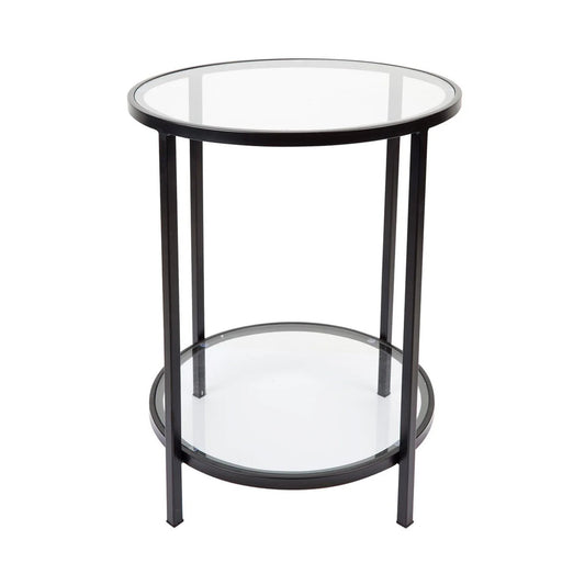 Cocktail Glass Round Side Table - Black Side Table Cafe Lighting & Living Black  