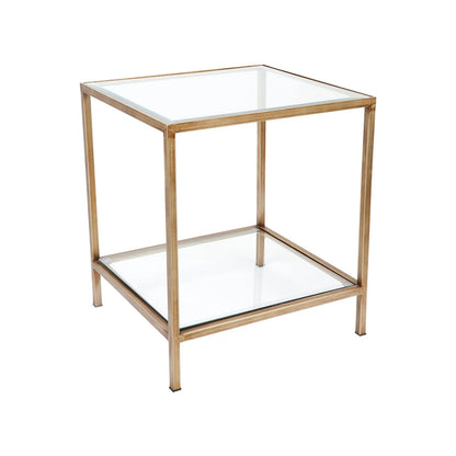 Cocktail Glass Square Side Table - Antique Gold Side Table Cafe Lighting & Living   