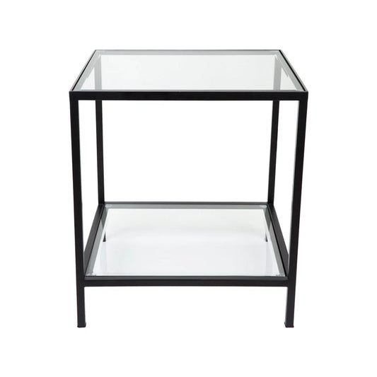 Cocktail Glass Square Side Table - Black Side Table Cafe Lighting & Living Black  