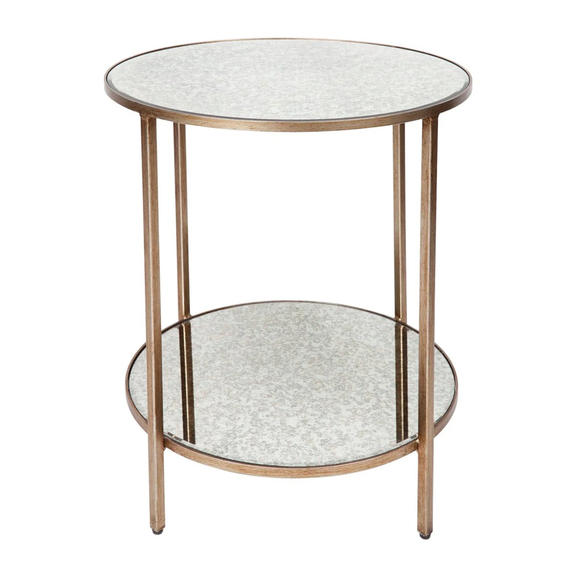 Cocktail Mirrored Side Table - Antique Gold Side Table Cafe Lighting & Living   