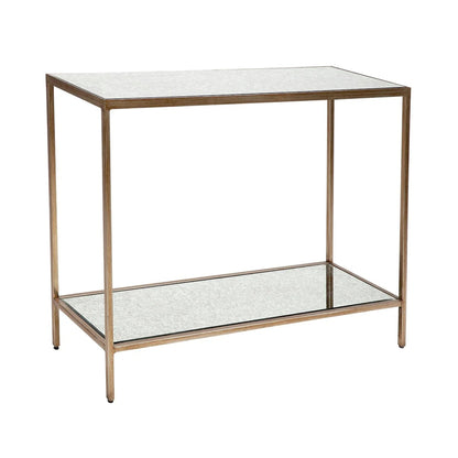 Cocktail Small Mirrored Console Table - Antique Gold Console Table Cafe Lighting & Living   