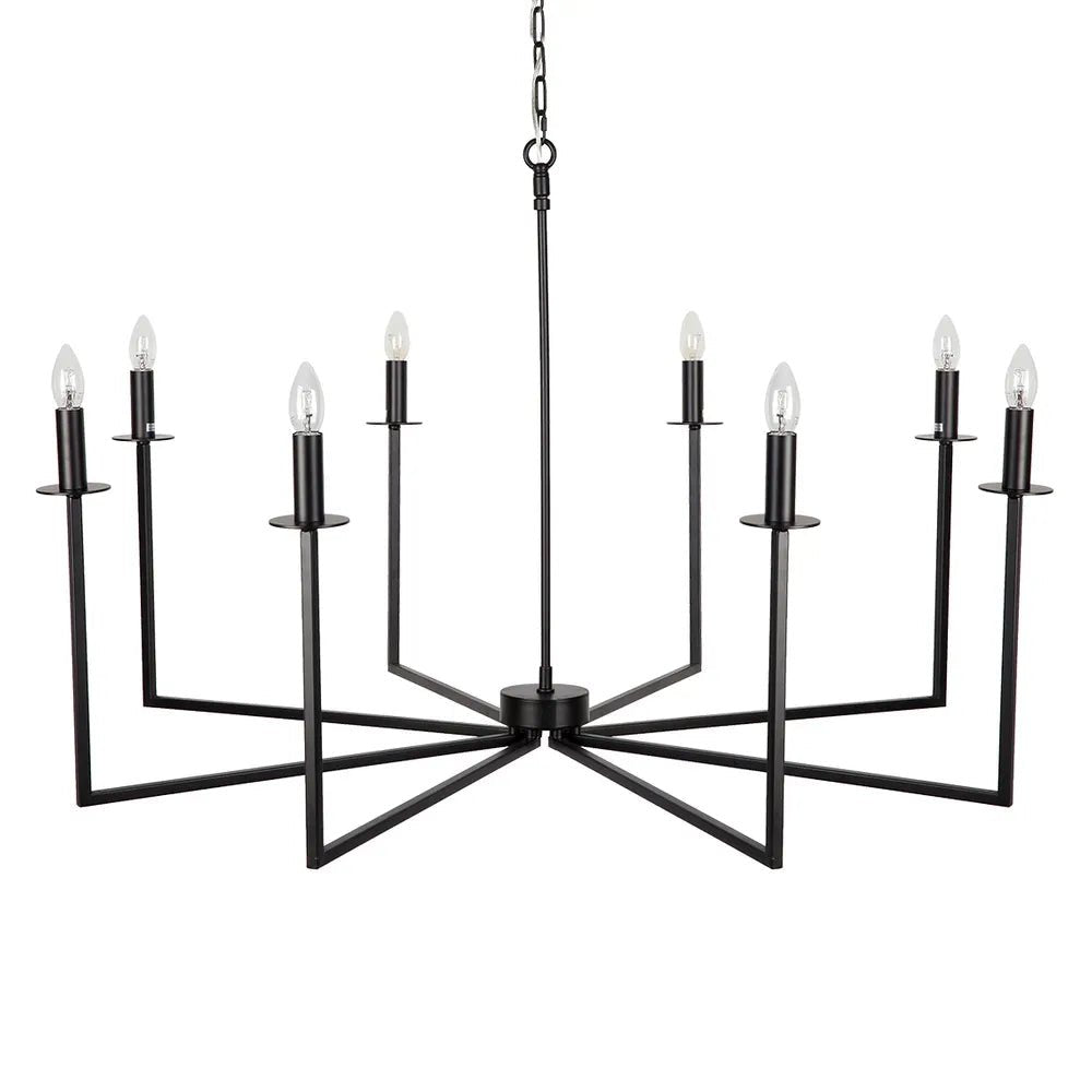 Cohen Black 8 Light Chandelier Pendant Light Cafe Lighting Black  