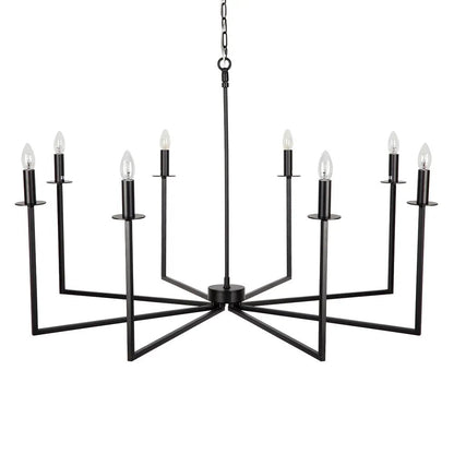 Cohen Black 8 Light Chandelier Pendant Light Cafe Lighting Black  