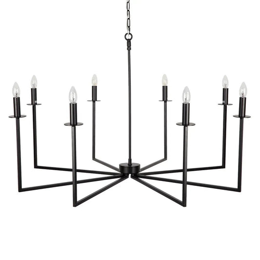 Cohen Black 8 Light Chandelier Pendant Light Cafe Lighting Black  