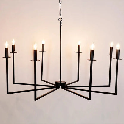 Cohen Black 8 Light Chandelier Pendant Light Cafe Lighting   