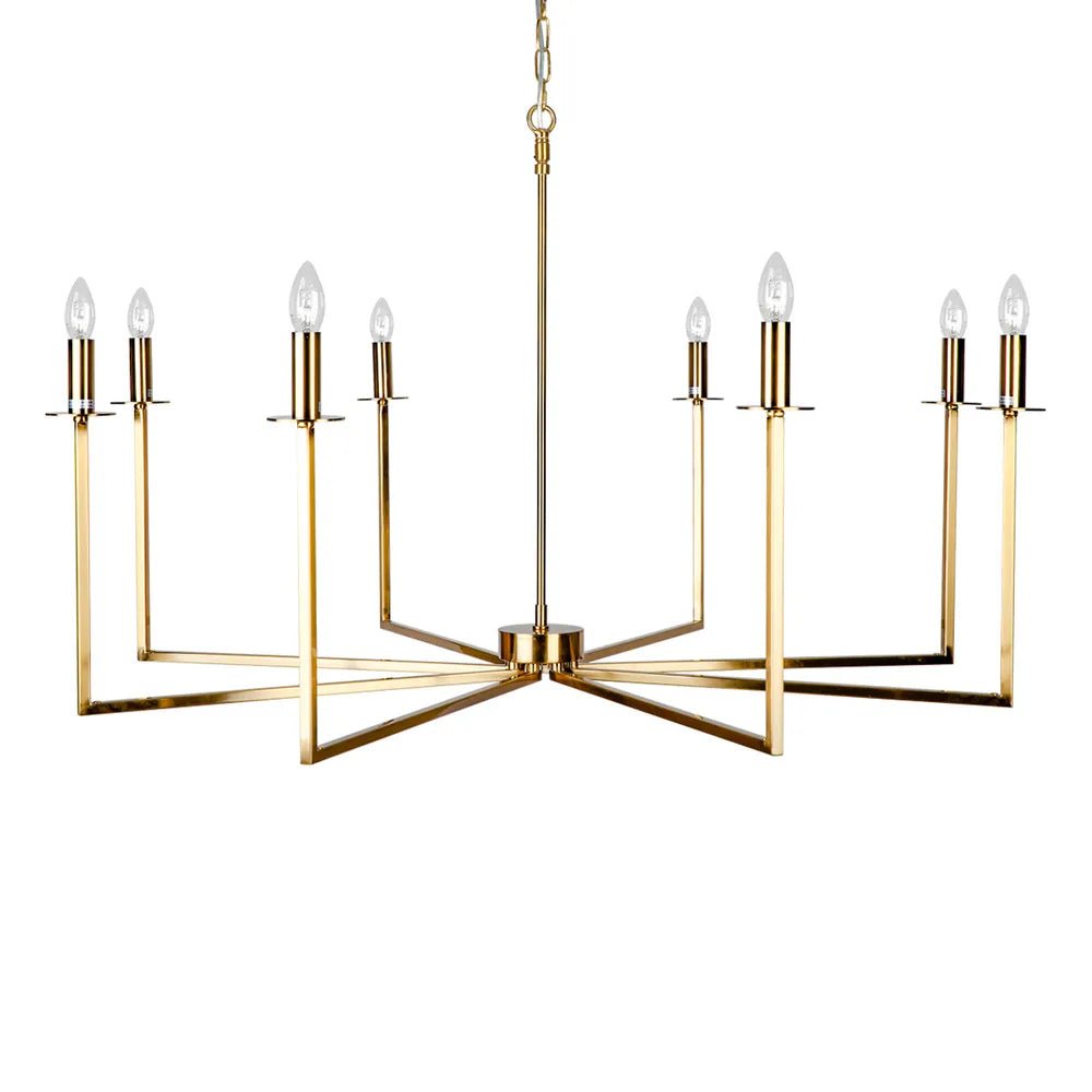 Cohen Black 8 Light Chandelier Pendant Light Cafe Lighting Brass  