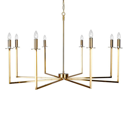 Cohen Black 8 Light Chandelier Pendant Light Cafe Lighting Brass  