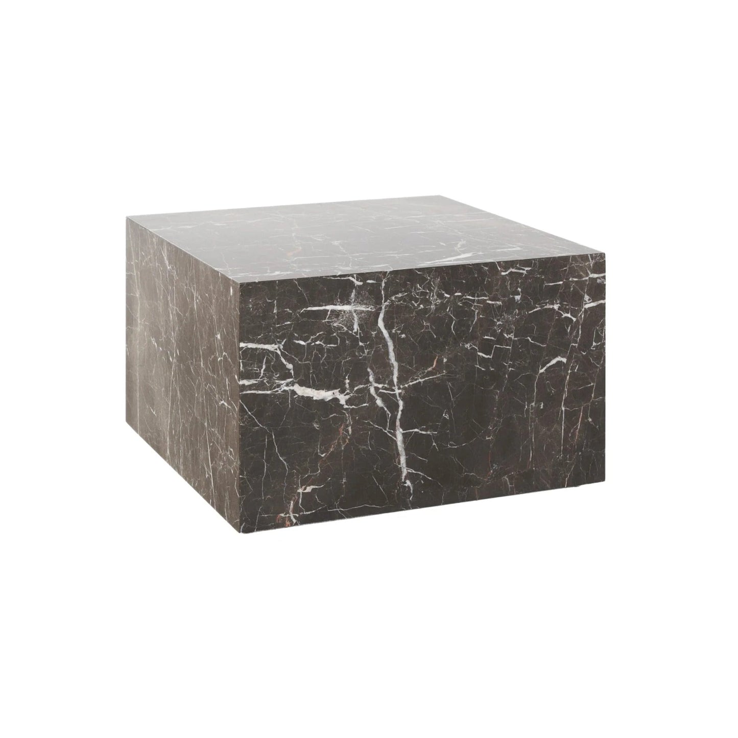 Comet Carrara Marble Side Table - White Side Table M+Co Living Black Red