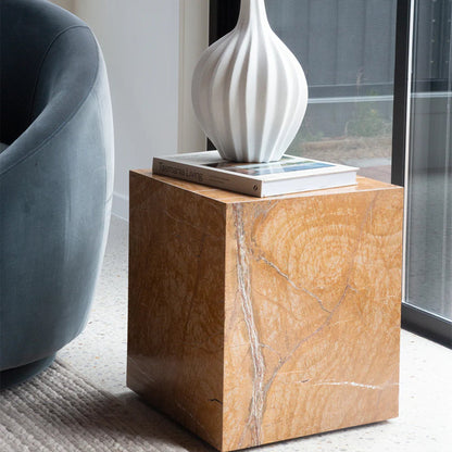 Comet Moka Marble Side Table - Mocha Side Table M+Co Living