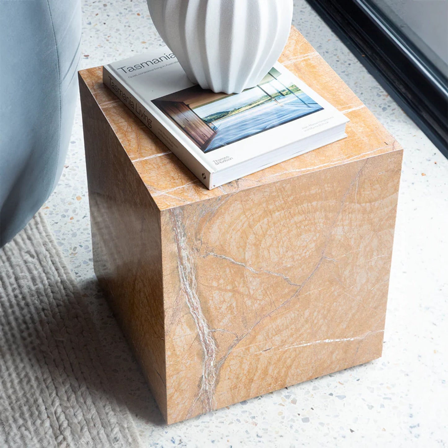 Comet Moka Marble Side Table - Mocha Side Table M+Co Living