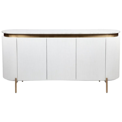 Demarco Curved Metallic Buffet Table - Antique Gold Buffet Table Cafe Lighting & Living White  