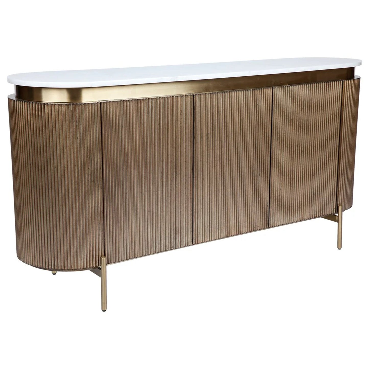 Demarco Curved Metallic Buffet Table - Antique Gold Buffet Table Cafe Lighting & Living   