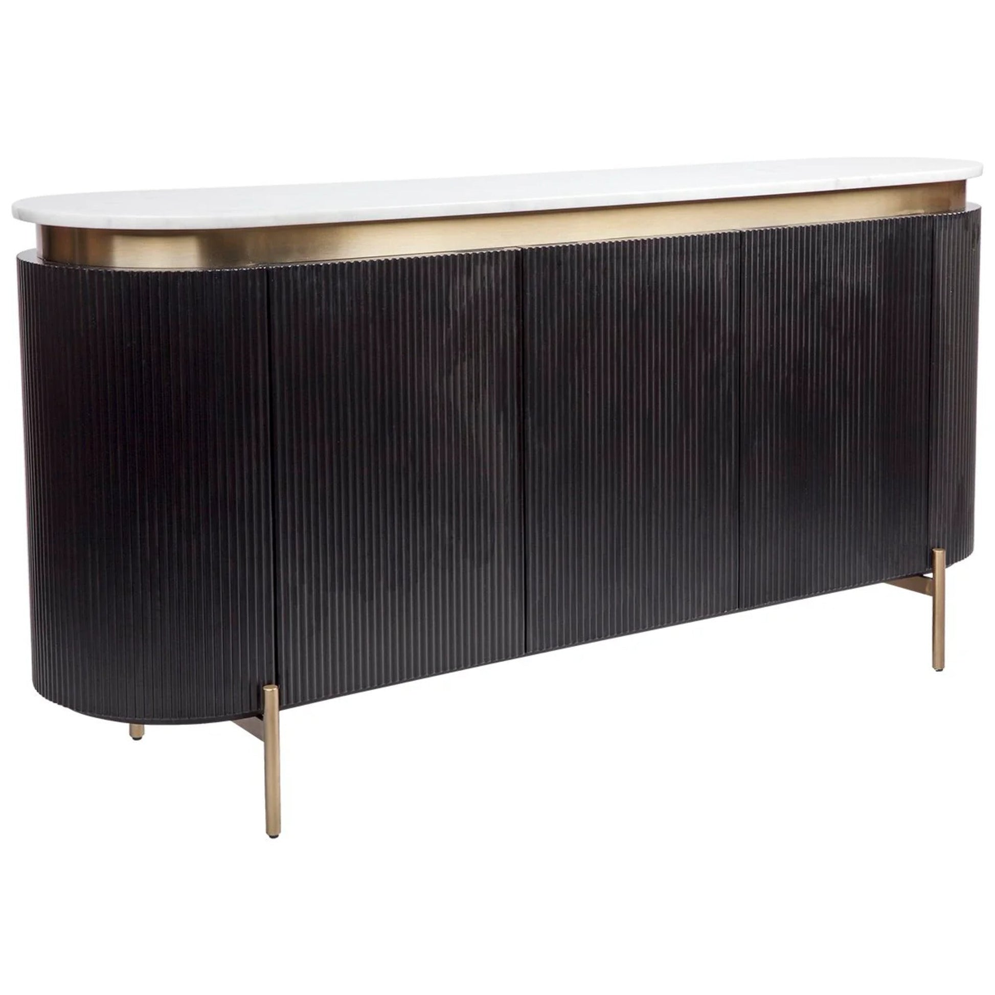 Demarco Curved Metallic Buffet Table - Black Buffet Table Cafe Lighting & Living   