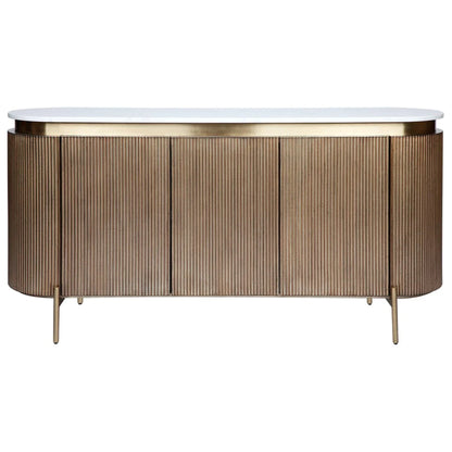 Demarco Curved Metallic Buffet Table - Black Buffet Table Cafe Lighting & Living Retro Antique Gold  