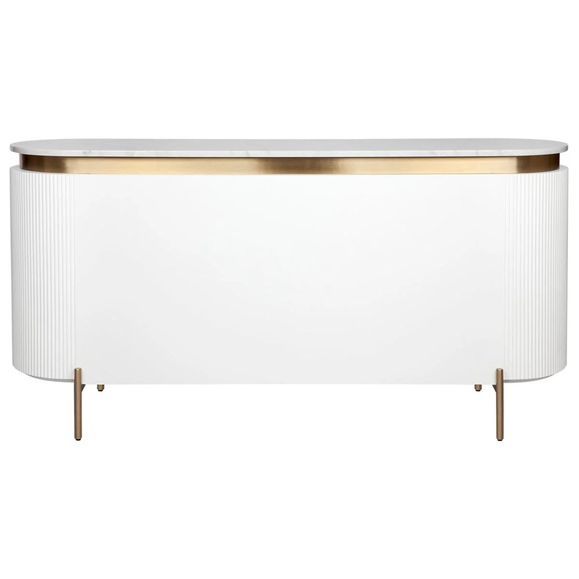 Demarco Curved Metallic Buffet Table - White Buffet Table Cafe Lighting & Living   