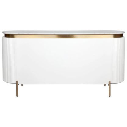 Demarco Curved Metallic Buffet Table - White Buffet Table Cafe Lighting & Living   