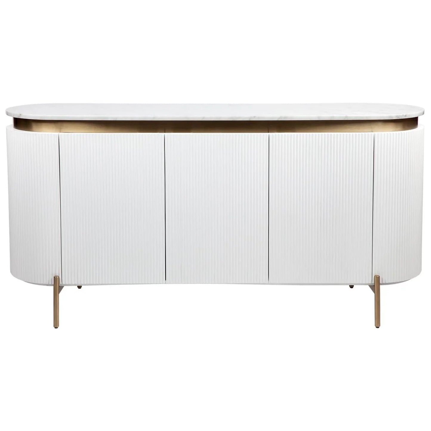 Demarco Curved Metallic Buffet Table - White Buffet Table Cafe Lighting & Living White  