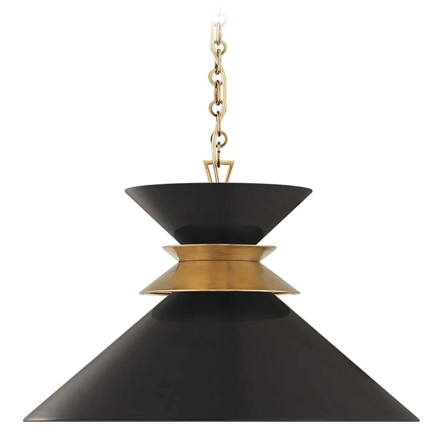 E. F. Chapman Alborg Large Stacked Pendant Light - Black & Brass Pendant Light Bloomingdales Lighting   