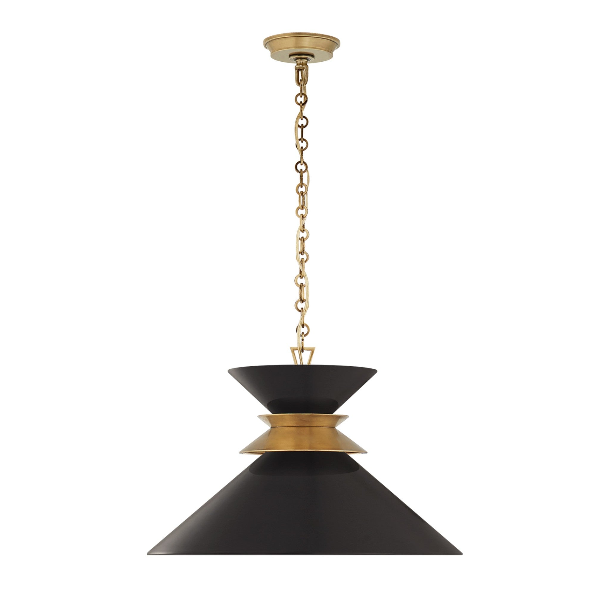 E. F. Chapman Alborg Large Stacked Pendant Light - Black & Brass – Luxe ...