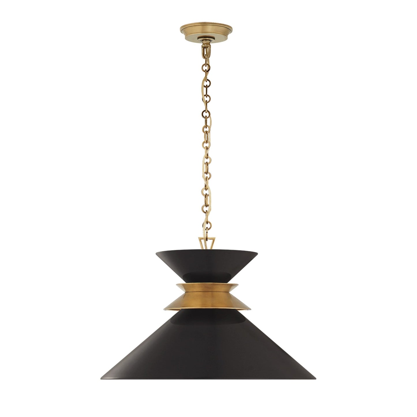 E. F. Chapman Alborg Large Stacked Pendant Light - Black & Brass Pendant Light Bloomingdales Lighting Black  