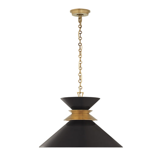 E. F. Chapman Alborg Large Stacked Pendant Light - Black & Brass Pendant Light Bloomingdales Lighting Black  