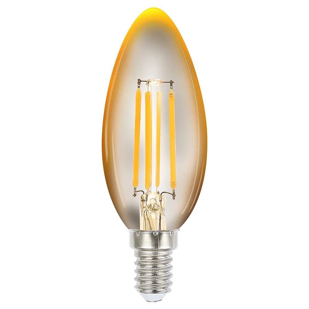 E14 4W 2200K ES Amber LED Filament Candle Globe Globe Cafe Lighting   