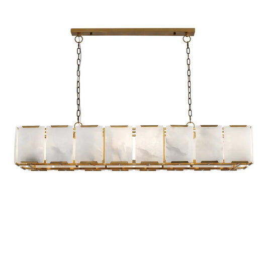 Florence Brass Alabaster Pendant Light Pendant Light Cafe Lighting Brass Linear 