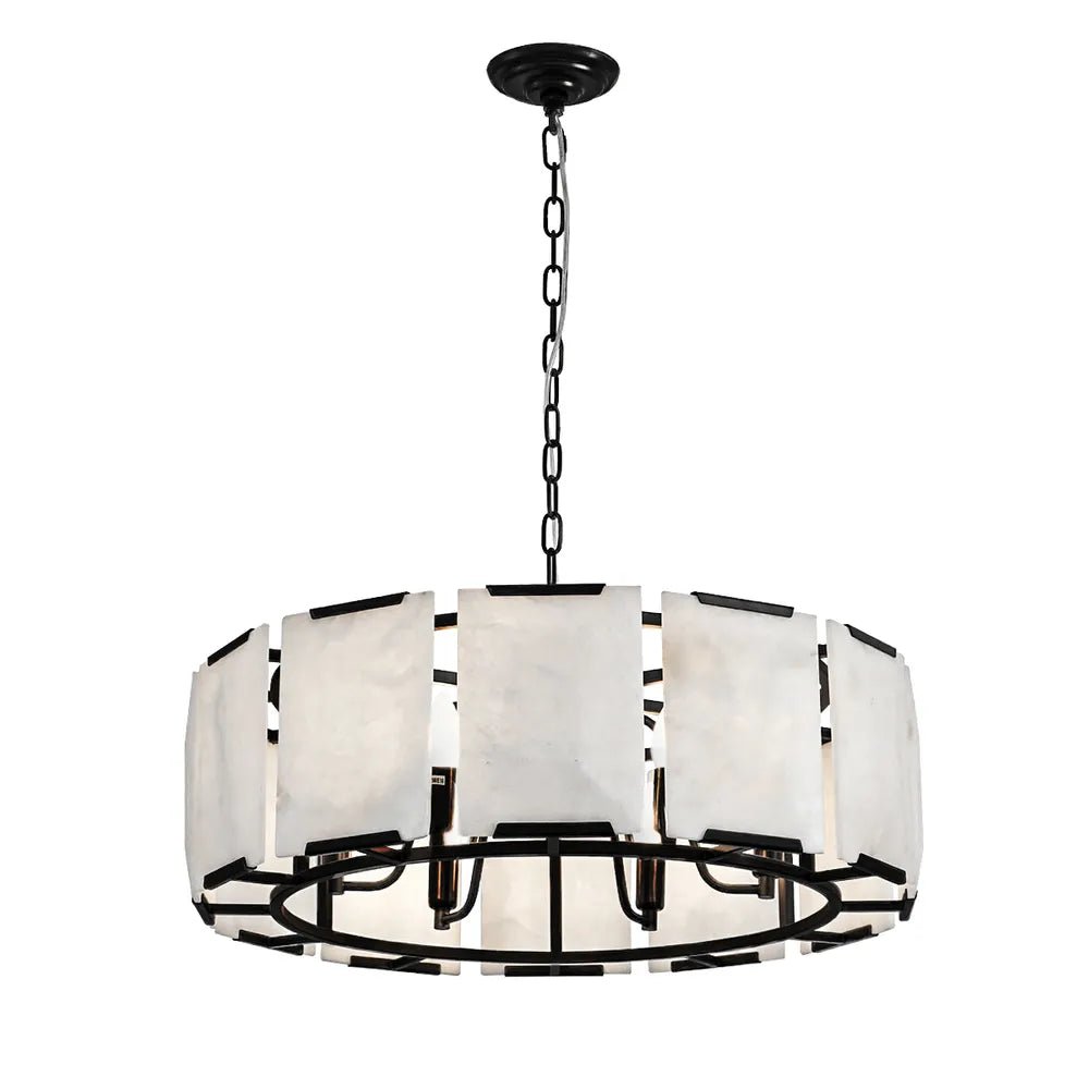 Florence Round Black Alabaster Pendant Light Pendant Light Cafe Lighting   