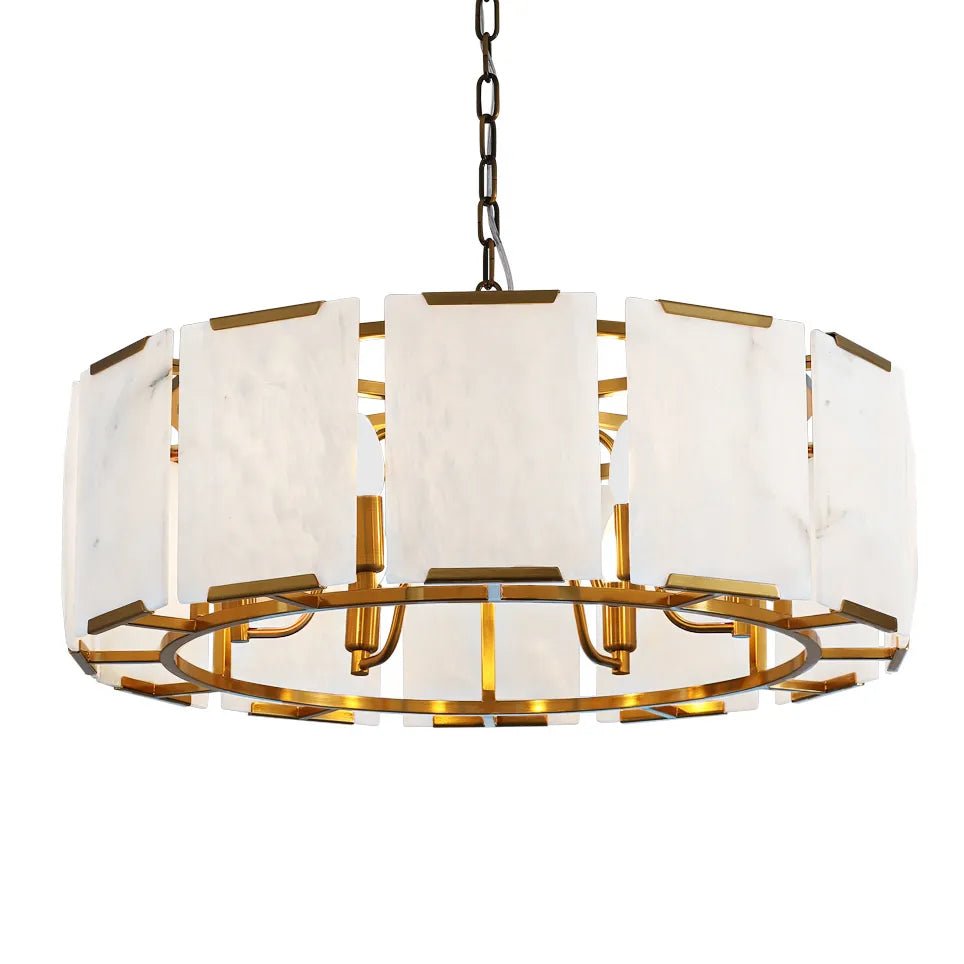 Florence Round Brass Alabaster Pendant Light Pendant Light Cafe Lighting Brass Round 