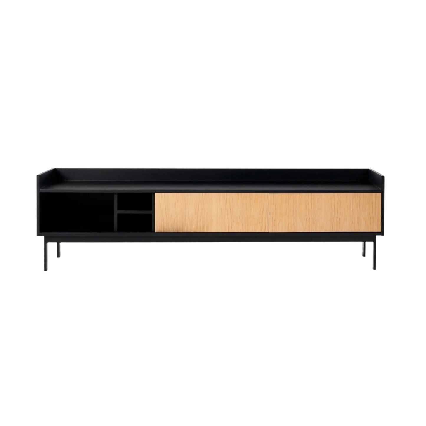 Franko Fjord Oak TV Entertainment Unit - Black Entertainment Unit M+Co Living