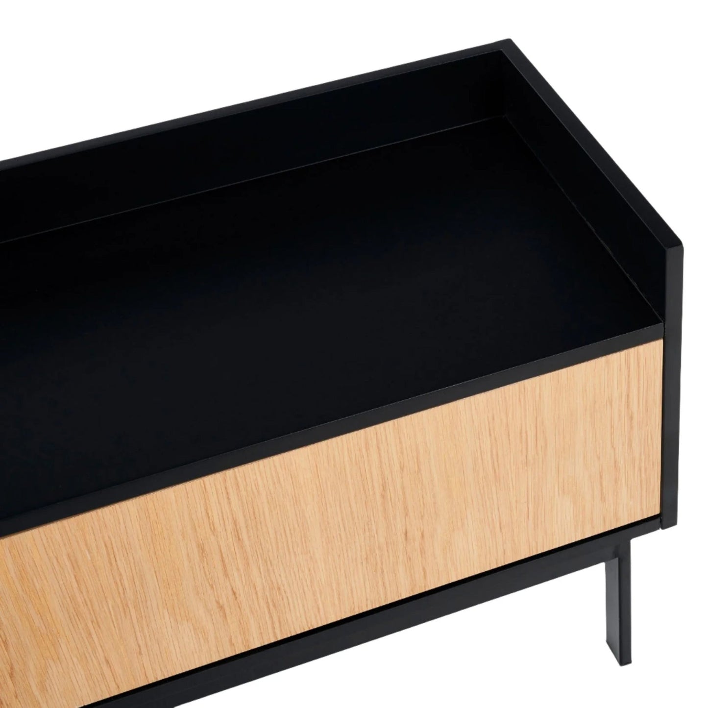 Franko Fjord Oak TV Entertainment Unit - Black Entertainment Unit M+Co Living