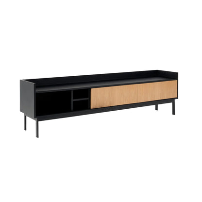 Franko Fjord Oak TV Entertainment Unit - Black Entertainment Unit M+Co Living