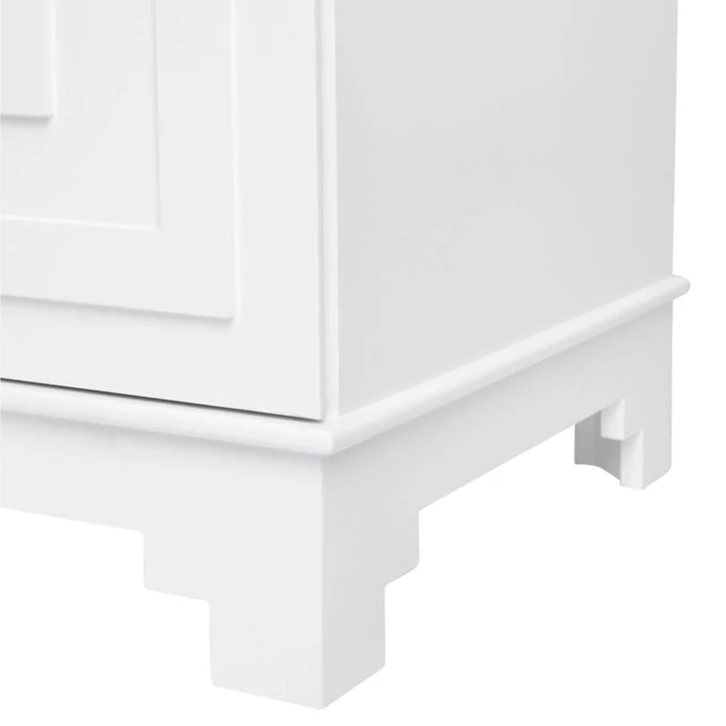 Greek Key Two Drawer Bedside Table - White Bedside Table Cafe Lighting & Living   