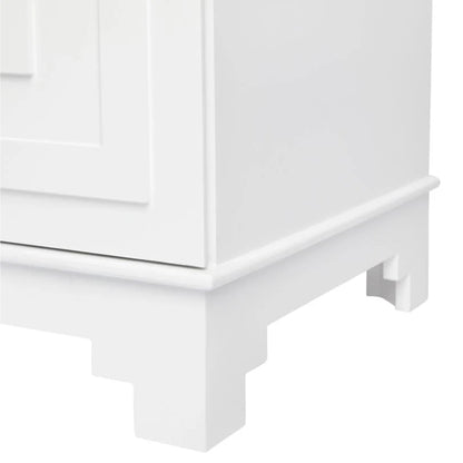 Greek Key Two Drawer Bedside Table - White Bedside Table Cafe Lighting & Living   