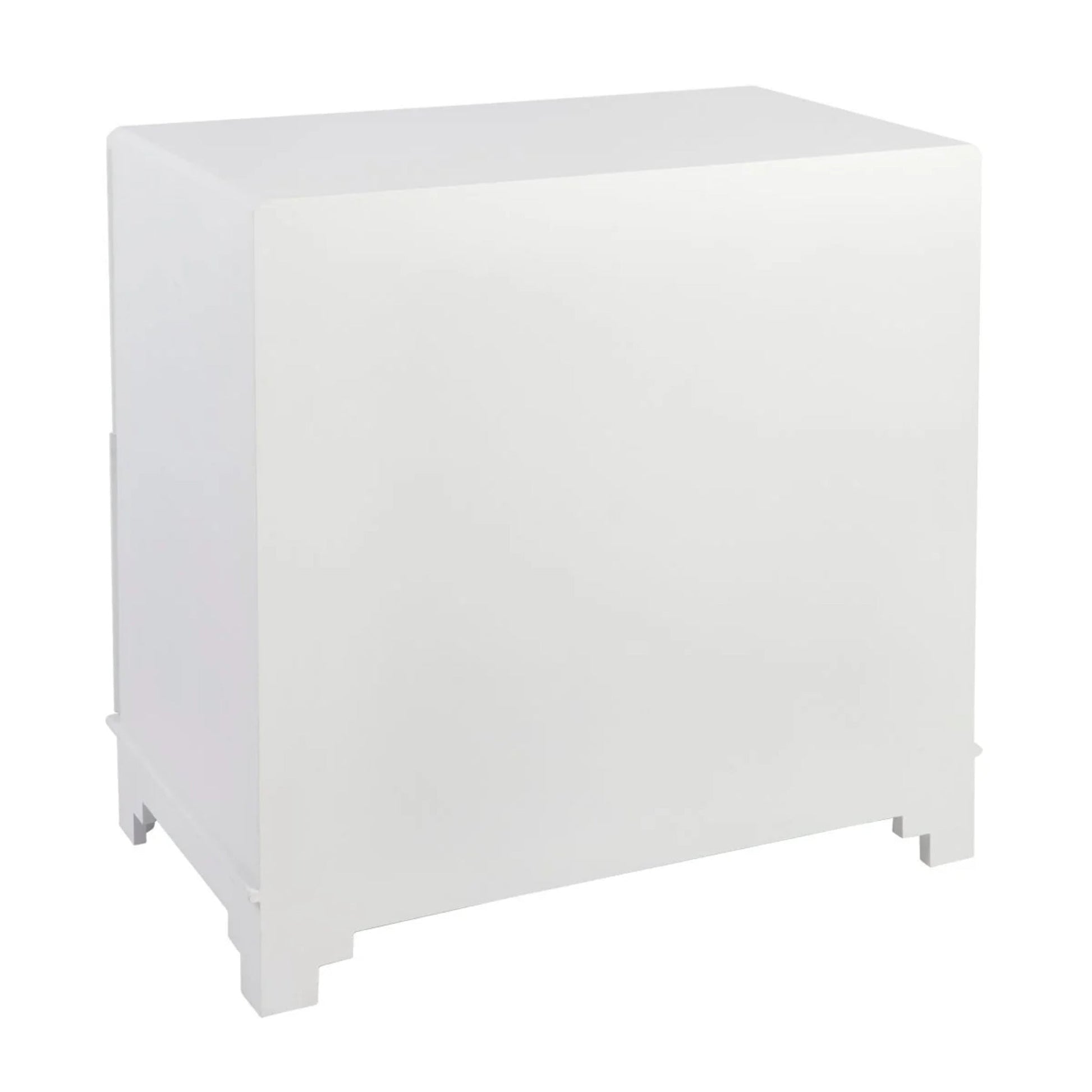 Greek Key Two Drawer Bedside Table - White Bedside Table Cafe Lighting & Living   