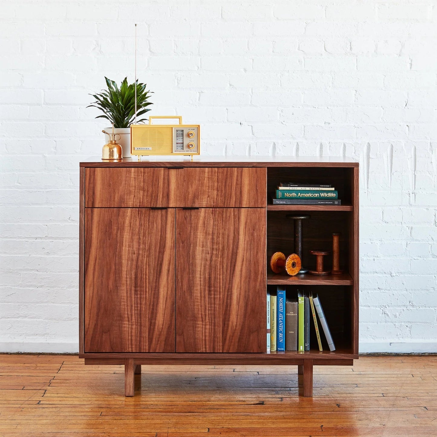 Gus Belmont Tall Cabinet Buffet Table - Walnut Buffet Table M+Co Living