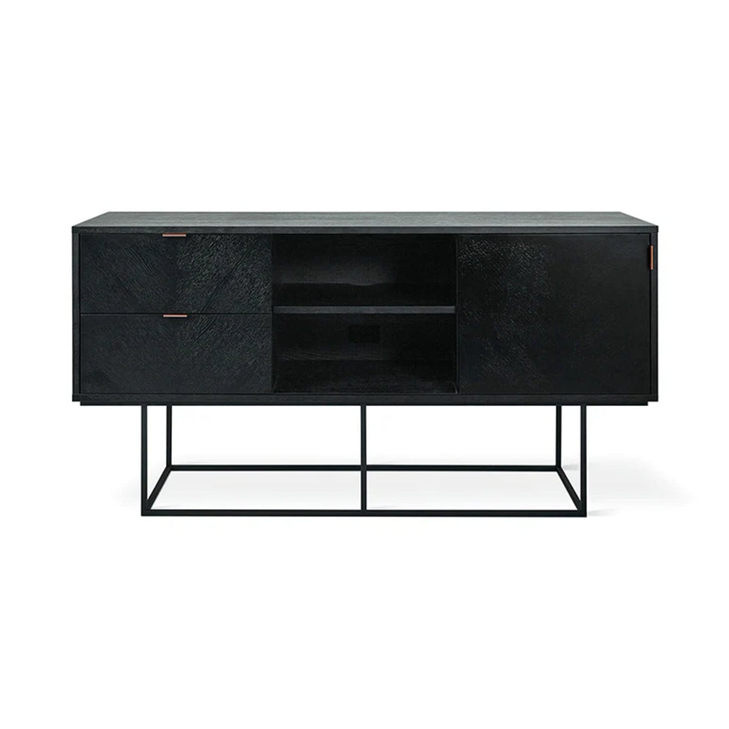 Gus Myles Media Stand Oak Buffet Table - Black Buffet Table M+Co Living