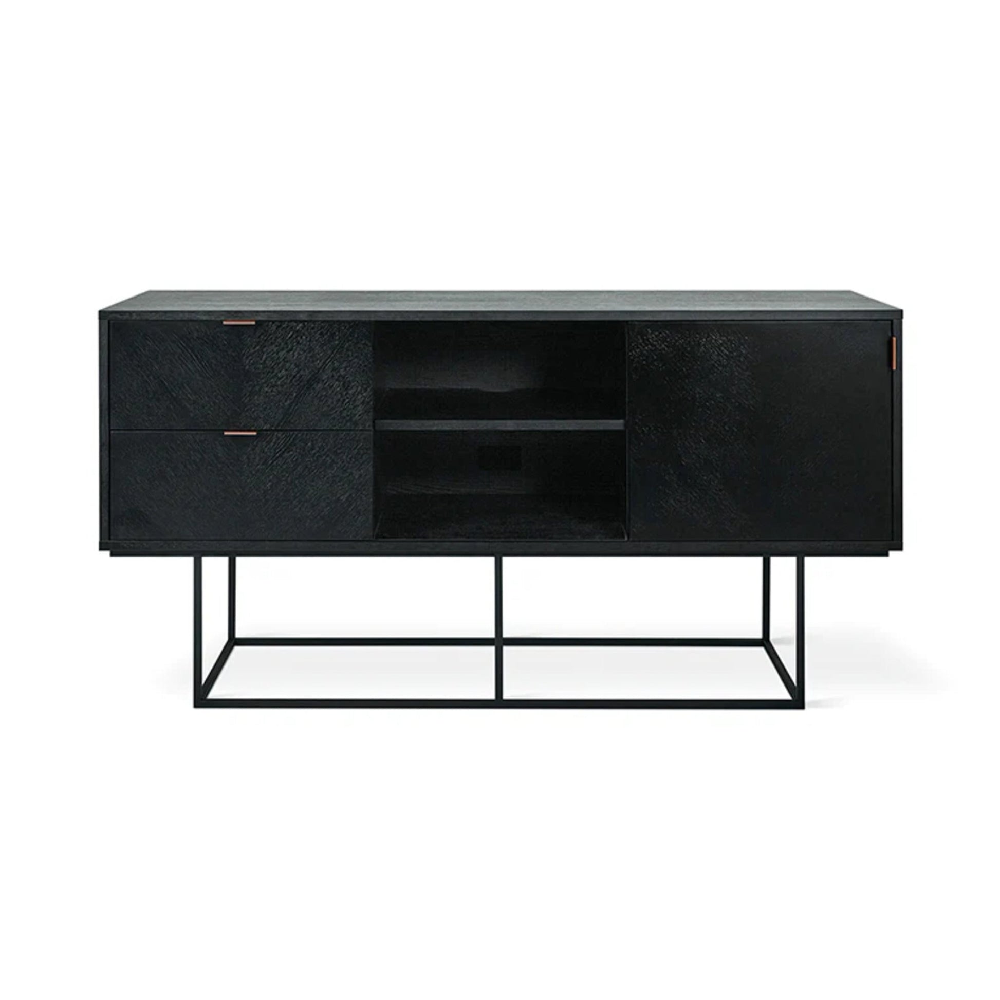 Gus Myles Media Stand Oak Buffet Table - Black Buffet Table M+Co Living