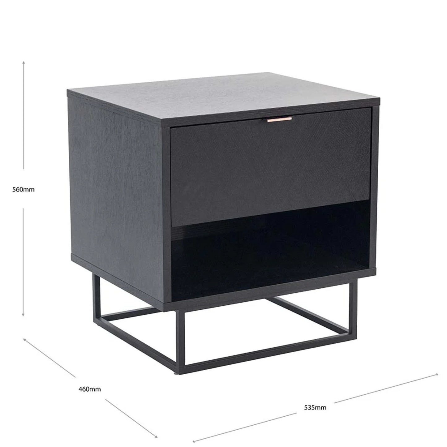 Gus Myles Storage Bedside Table - Black Bedside Table M+Co Living