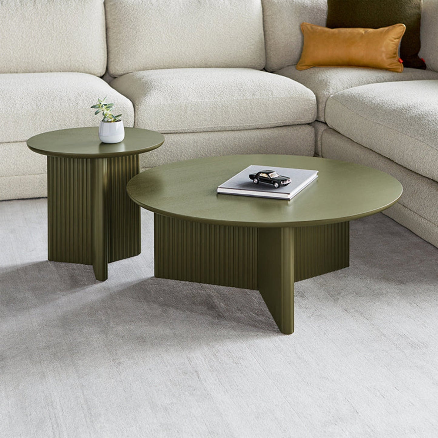 Gus Odeon Round Side Table - Olive Side Table M+Co Living