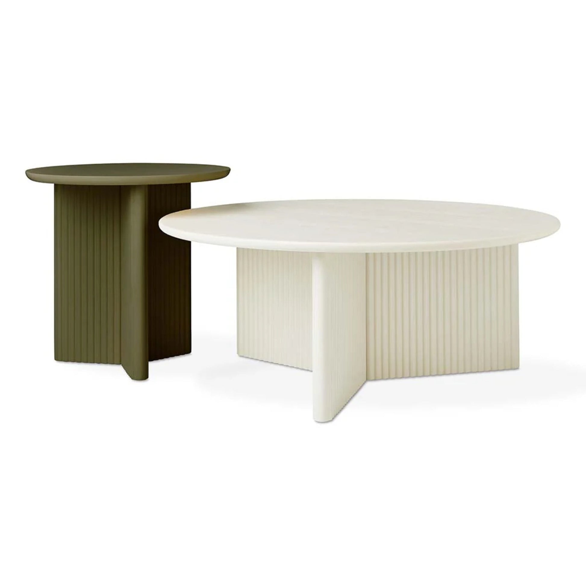 Gus Odeon Round Side Table - Olive Side Table M+Co Living