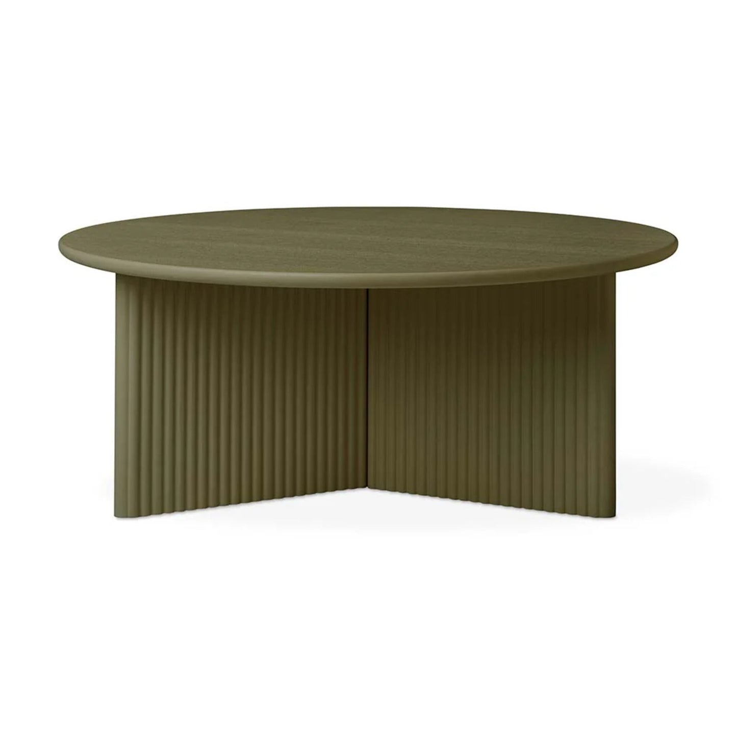 Gus Odeon Round Wood Coffee Table - Olive Coffee Table M+Co Living Olive