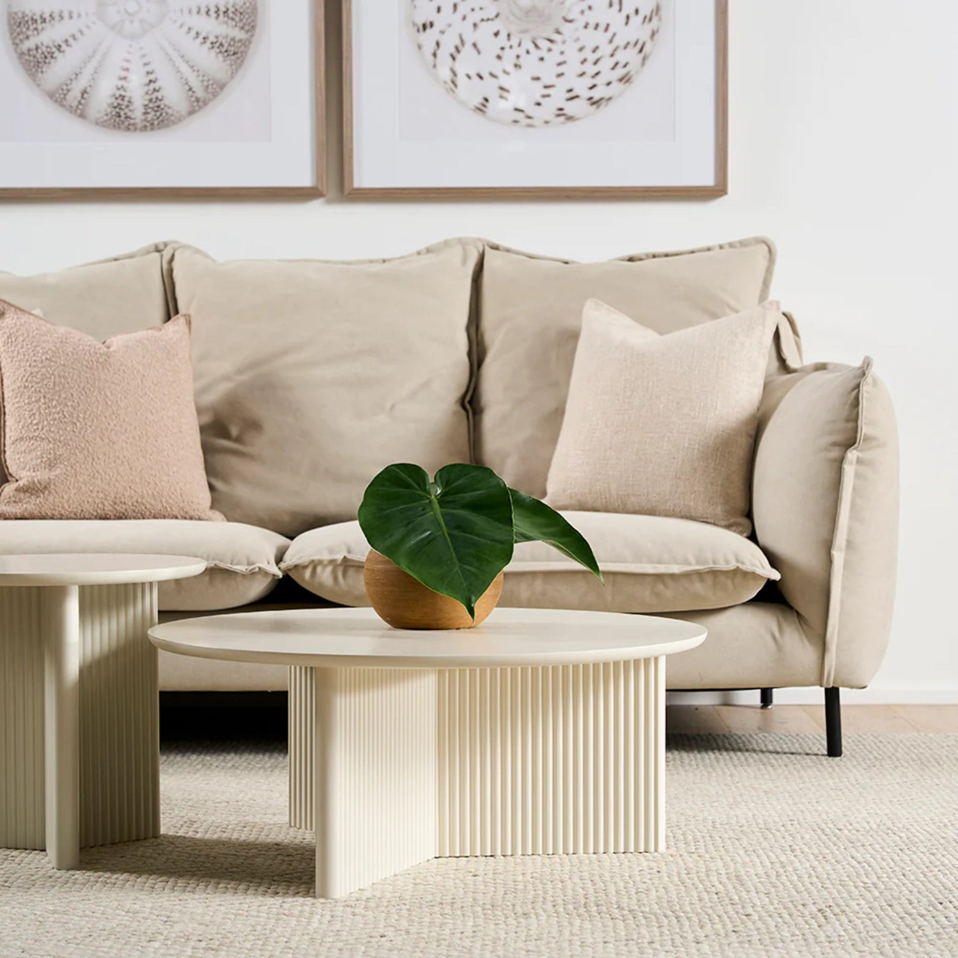 Gus Odeon Round Wood Coffee Table - Pearl Coffee Table M+Co Living