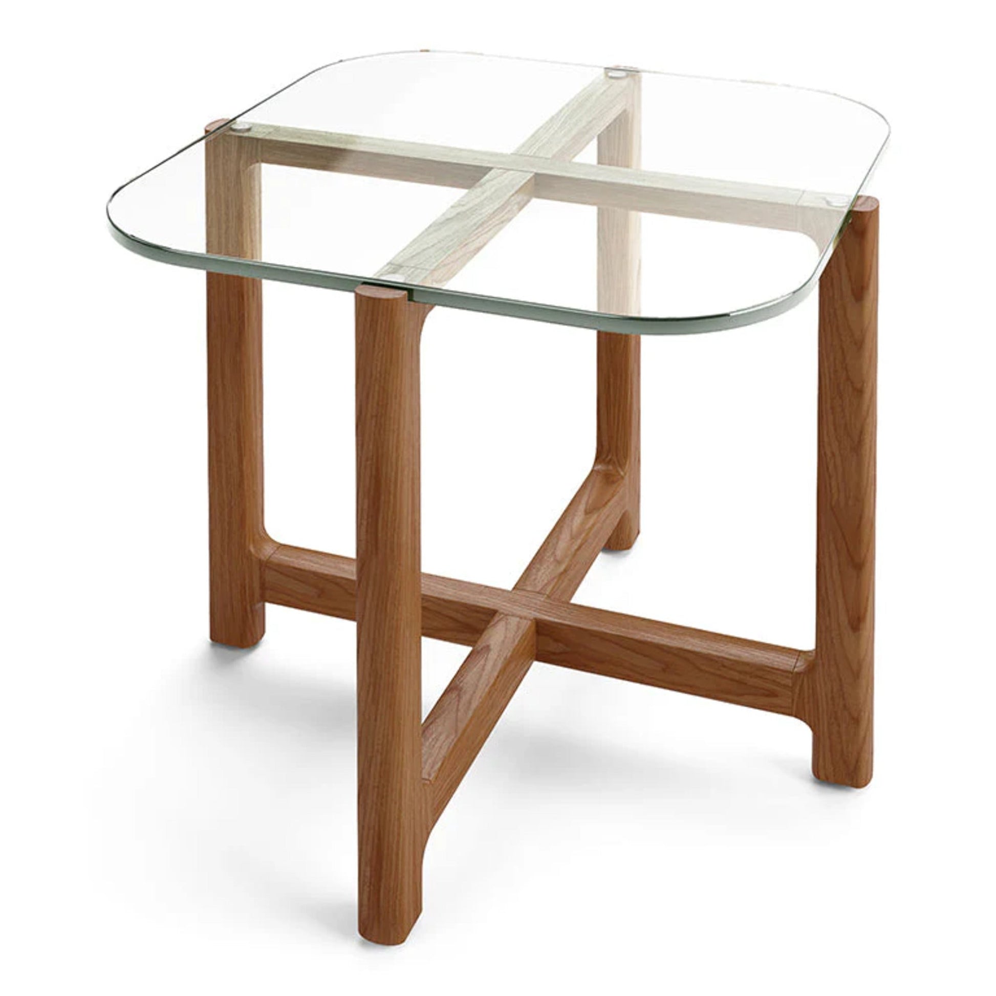 Gus Quarry Square Wood Side Table - Walnut Side Table M+Co Living