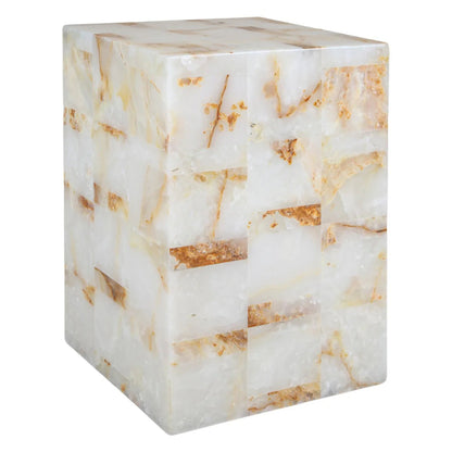 Hendrix Alabaster Side Table - White Side Table Cafe Lighting & Living Onyx  