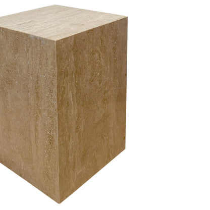 Hendrix Natural Travertine Side Table Side Table Cafe Lighting & Living   