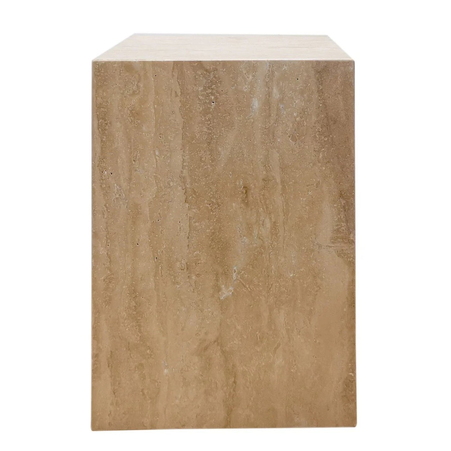 Hendrix Natural Travertine Side Table Side Table Cafe Lighting & Living   