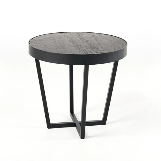 Hendrix Round Side Table - Black Side Table M+Co Living