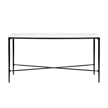 Heston Large Marble Console Table - Brass Console Table Cafe Lighting & Living Black Medium 